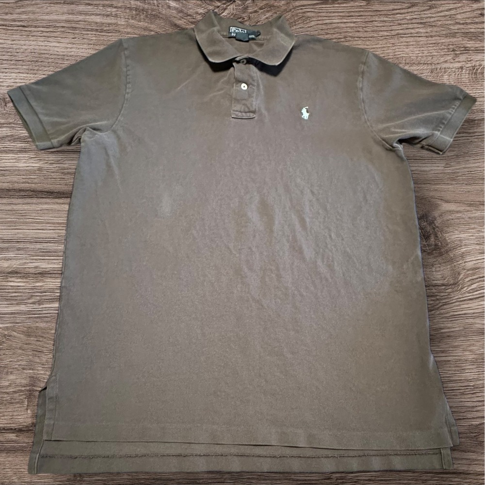 Polo Ralph Lauren Mens‎ Brown Polo Shirt Y2K Early 2000s Cotton Classic